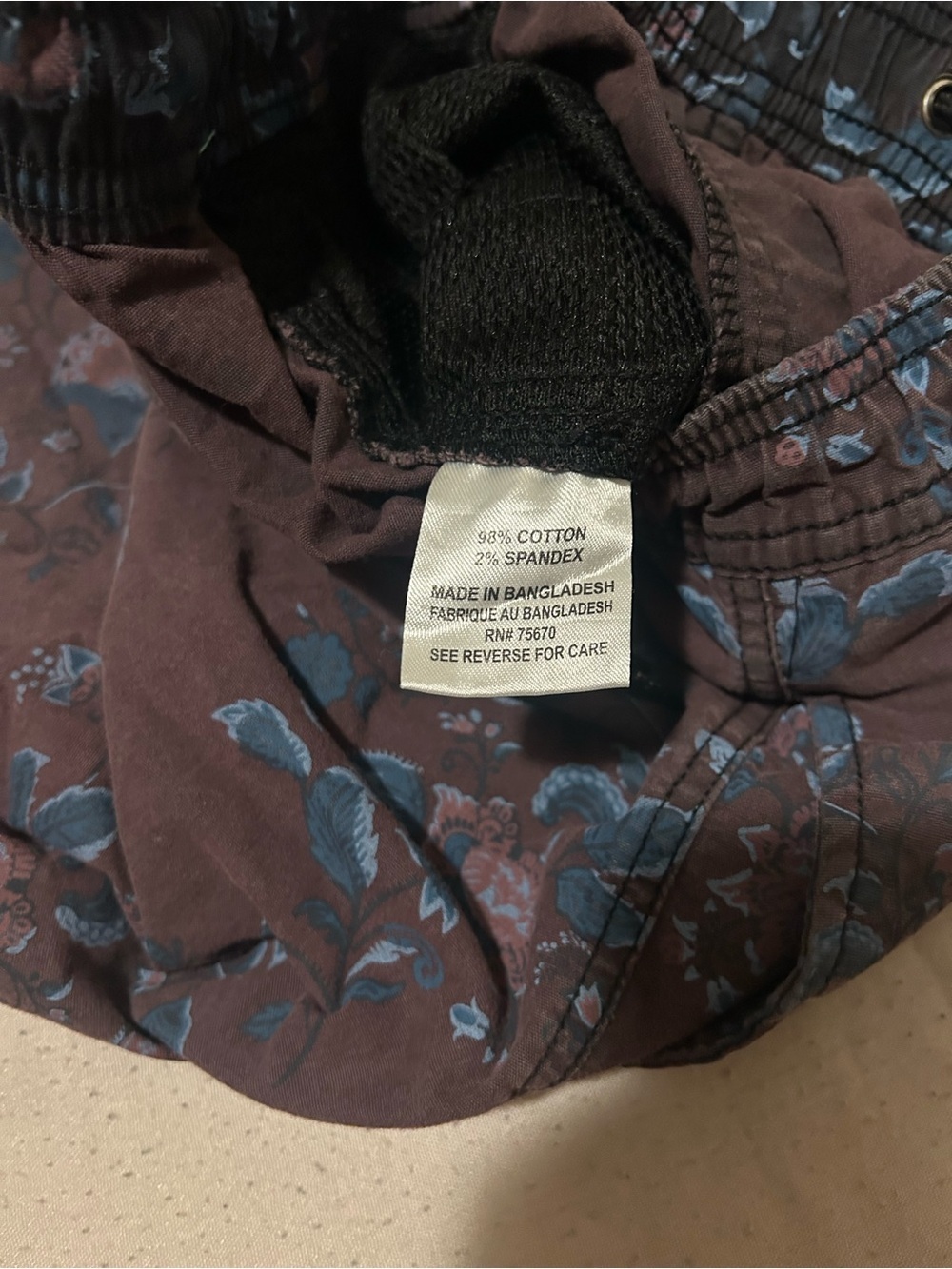 Michael Brandon Brown Floral Swim Shorts with Teal Accents - Picture 6 of 10